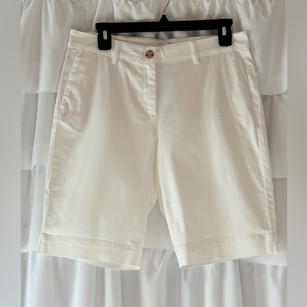 J Jill Women's White Stretch Cotton Shorts